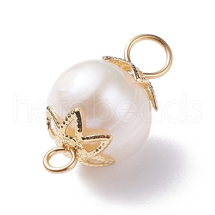 Natural Cultured Freshwater Pearl Beads Links Connectors PALLOY-JF01260-1