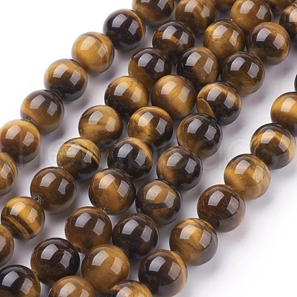 Natural Tiger Eye Beads Strands X-G-G099-10mm-5-1