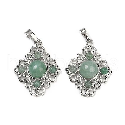Natural Green Aventurine Pendants G-Z077-01P-08-1