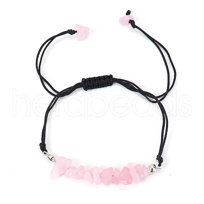 Natural Rose Quartz Braided Bead Bracelets PW-WG14195-13-1