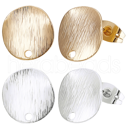 Beebeecraft Brass Ear Stud Findings KK-BBC0015-27-1