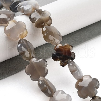 Natural Gray Agate Beads Strands G-F769-I01-01-1