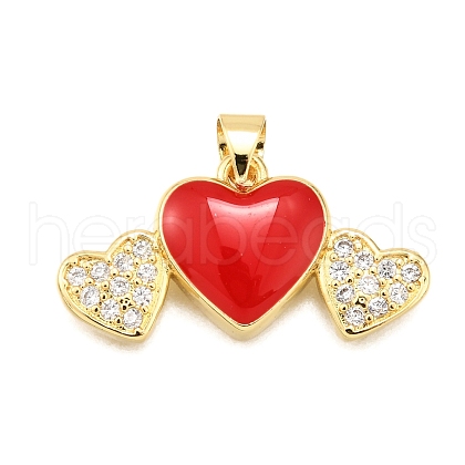 Brass Micro Pave Cubic Zirconia Pendants KK-K401-12G-1