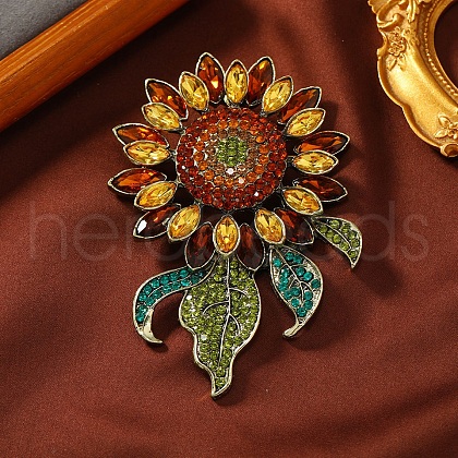 Sunflower Rhinestone Brooch Pin PW-WG45F59-01-1