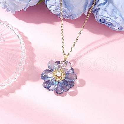 Glass Pendant Necklaces NJEW-MZ00112-03-1