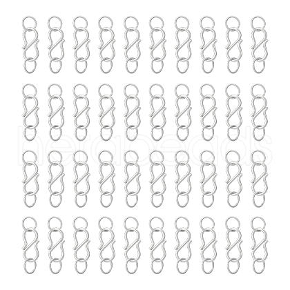50Pcs 304 Stainless Steel S-Hook Clasps FIND-UN00008-1