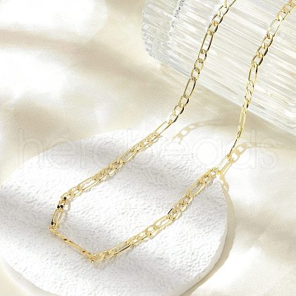 Brass Figaro Chain Necklaces NJEW-A042-13G-1