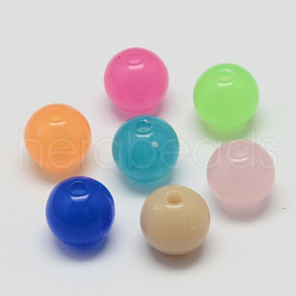 Imitation Jade Acrylic Beads SACR-S188-12mm-M-1