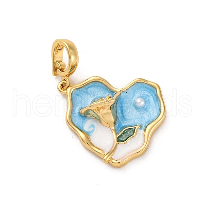 Brass Enamel Pendants KK-S502-09G-A-1