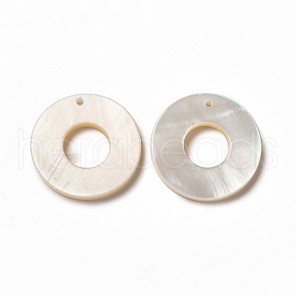 Natural White Shell Ring Charm SHEL-C004-01-1