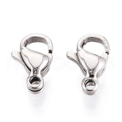 304 Stainless Steel Lobster Claw Clasps STAS-T065-9mm-34P-1