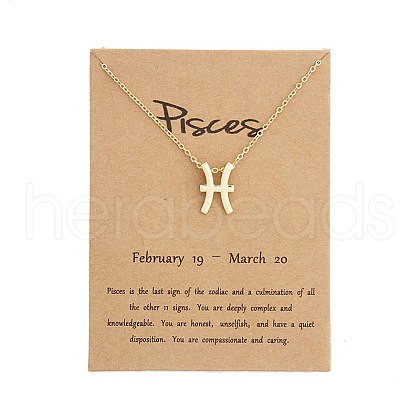 Twelve Constellations Alloy Pendant Necklaces WG2D4F2-07-1