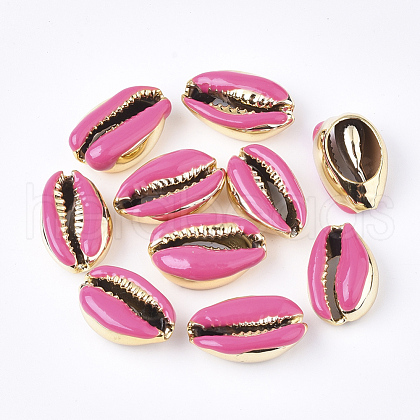 Electroplated Cowrie Shell Beads SSHEL-T008-11G-05-1
