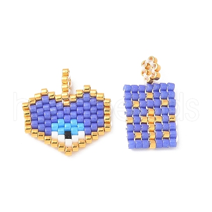 2Pcs Handmade Loom Pattern MIYUKI Glass Seed Beads PALLOY-MZ00607-05-1
