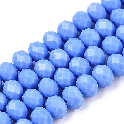 Opaque Solid Color Imitation Jade Glass Beads Strands EGLA-A044-P8mm-D17-1