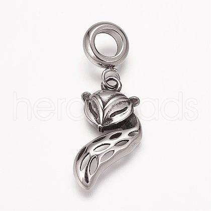 304 Stainless Steel European Dangle Charms OPDL-K001-17AS-1