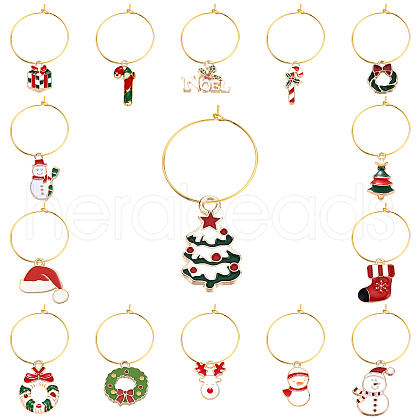 SUNNYCLUE 30Pcs 15 Style Alloy Enamel Pendants PALLOY-SC0003-94-1