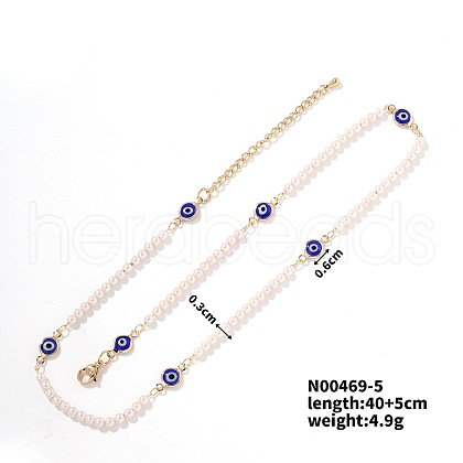 Fashion Elegant Plastic Imitation Pearl Chain Necklaces TS5370-2-1
