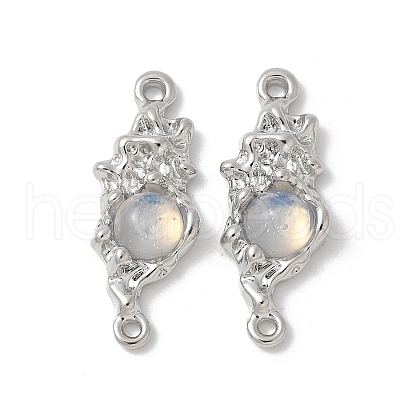 Brass & Resin Flower Connector Charms KK-U052-36P-02-1