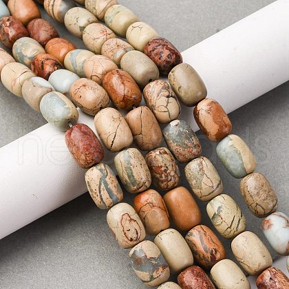 Natural Aqua Terra Jasper Beads Strands G-L624-C03-14x10mm-1