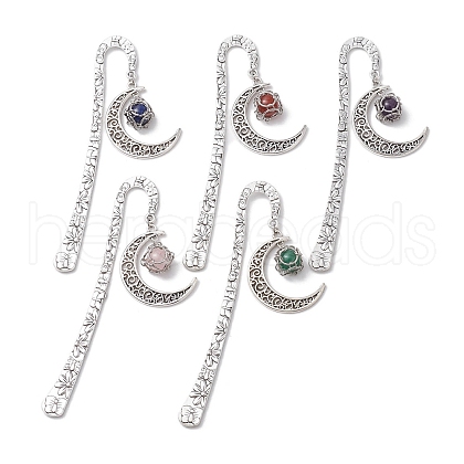 Tibetan Style Alloy Hook Bookmarks AJEW-JK00323-1