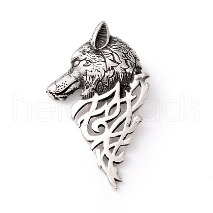 Tibetan Style 304 Stainless Steel Pendants STAS-P305-42AS-1