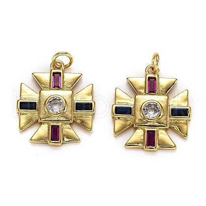 Brass Micro Pave Cubic Zirconia Pendants ZIRC-L100-023G-1