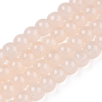 Baking Painted Imitation Jade Glass Round Bead Strands X-DGLA-Q021-4mm-41-1