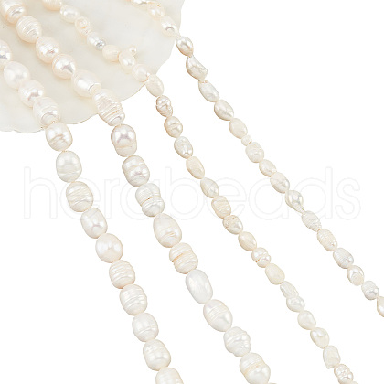  4Strands 2 Styles Natural Cultured Freshwater Pearl Beads Strands PEAR-NB0001-64-1