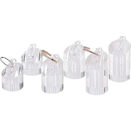 Jewelry Finger Rings Holders Organic Glass Ring Display Stand Sets RDIS-FG0001-05-1