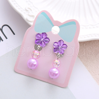 Alloy Plastic Clip-on Earrings for Kid WG21FF0-29-1