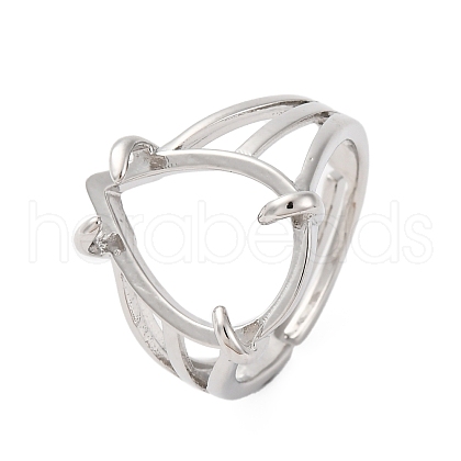 Brass Open Cuff Ring Components KK-U074-10P-1