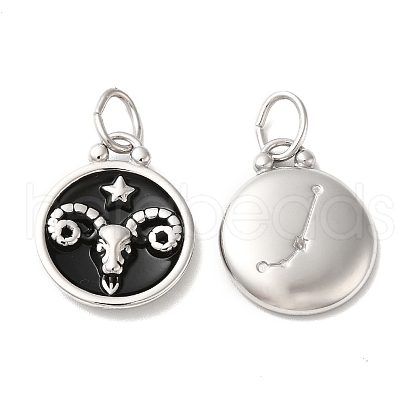 304 Stainless Steel Enamel Pendants STAS-A080-43P-03-1