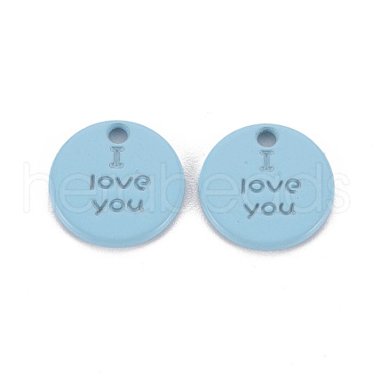 Spray Painted Alloy Charms for Valentine's Day PALLOY-Q433-027G-RS-1