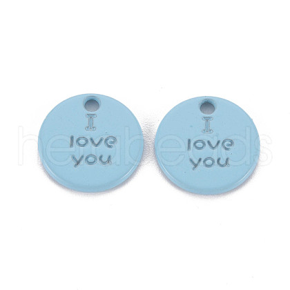 Spray Painted Alloy Charms for Valentine's Day PALLOY-Q433-027G-RS-1