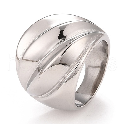 304 Stainless Steel Textured Chunky Ring RJEW-B040-21B-P-1