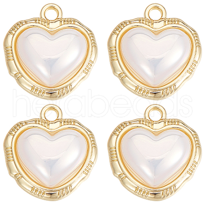 Beebeecraft 10PCS Alloy with Acrylic Imitation Pearl Pendants FIND-BBC0002-88-1