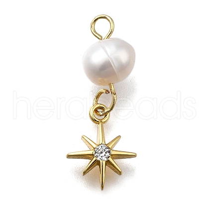 Brass Micro Pave Cubic Zirconia Pendants KK-B132-03G-1