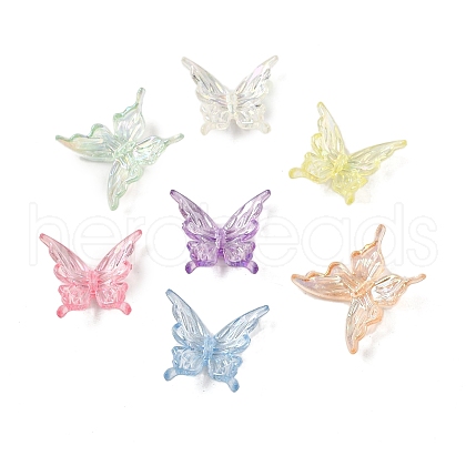 Transparent Acrylic Iridescent Beads OACR-D308-01-1