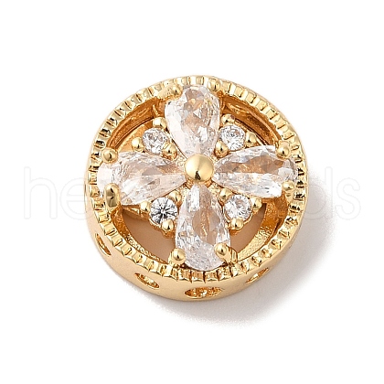 Brass Micro Pave Clear Cubic Zirconia Beads KK-G503-09G-1