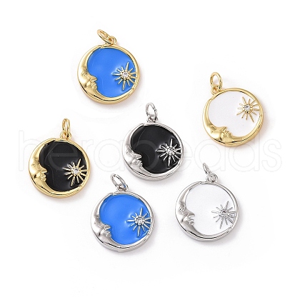 Rack Plating Brass Micro Pave Cubic Zirconia Pendants ZIRC-C042-18-1