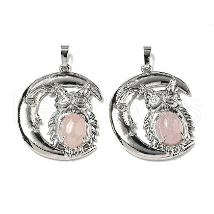 Natural Rose Quartz Pendants G-M434-03P-19-1