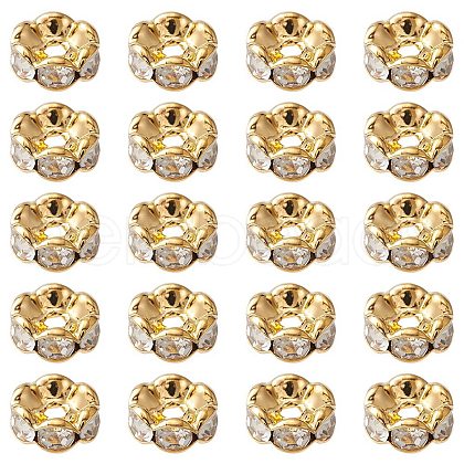 Brass Rhinestone Spacer Beads RB-YW0001-05D-01G-1