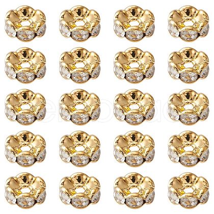 Brass Rhinestone Spacer Beads RB-YW0001-05D-01G-1