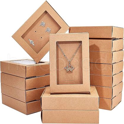 Foldable Drawer Type Creative Kraft Paper Box CON-WH0077-12-1