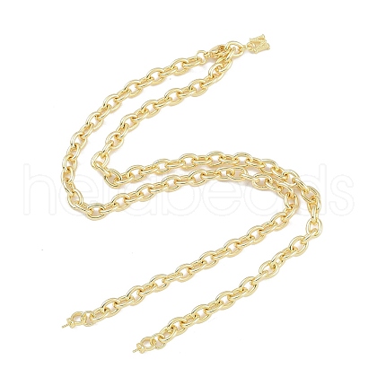 Brass M Pendant Cable Chain Necklace Making KK-U020-01G-1