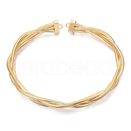 Iron Braided Round Snake Chains Choker Necklaces NJEW-T016-03G-1