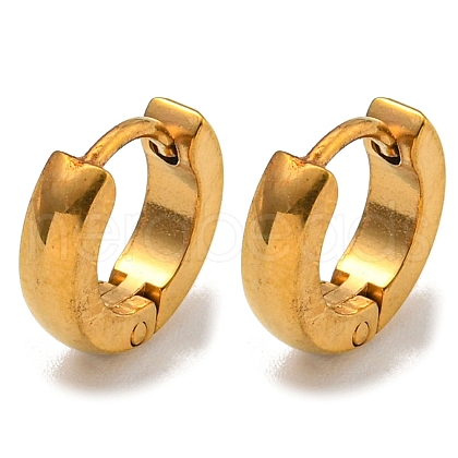 PVD Vacuum Plating 202 Stainless Steel Huggie Hoop Earrings with 304 Stainless Steel Pins for Women EJEW-H003-01G-1