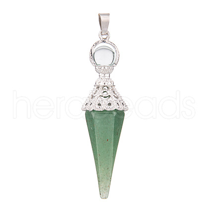 Natural Green Aventurine Pendants PW-WG6405D-02-1
