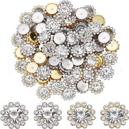SUPERFINDINGS 80Pcs 2 Colors Sew on Rhinestone RESI-FH0001-45-1